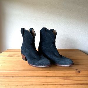 Tecovas Women Cowgirl Bootie Lucy Navy Suede